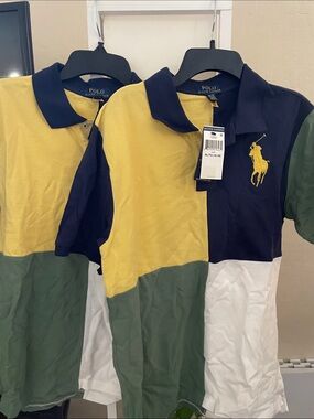 Bundle Polo by Ralph Lauren Boys Colorblock Polo - Yellow Navy Green White